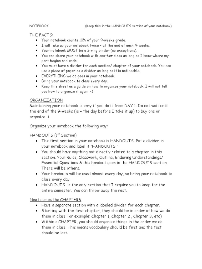 Gen - Notebook Organization | PDF | Home & Garden