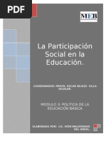 La Participación Social en la Educación Preescolar Ensayo de Politica Educativa
