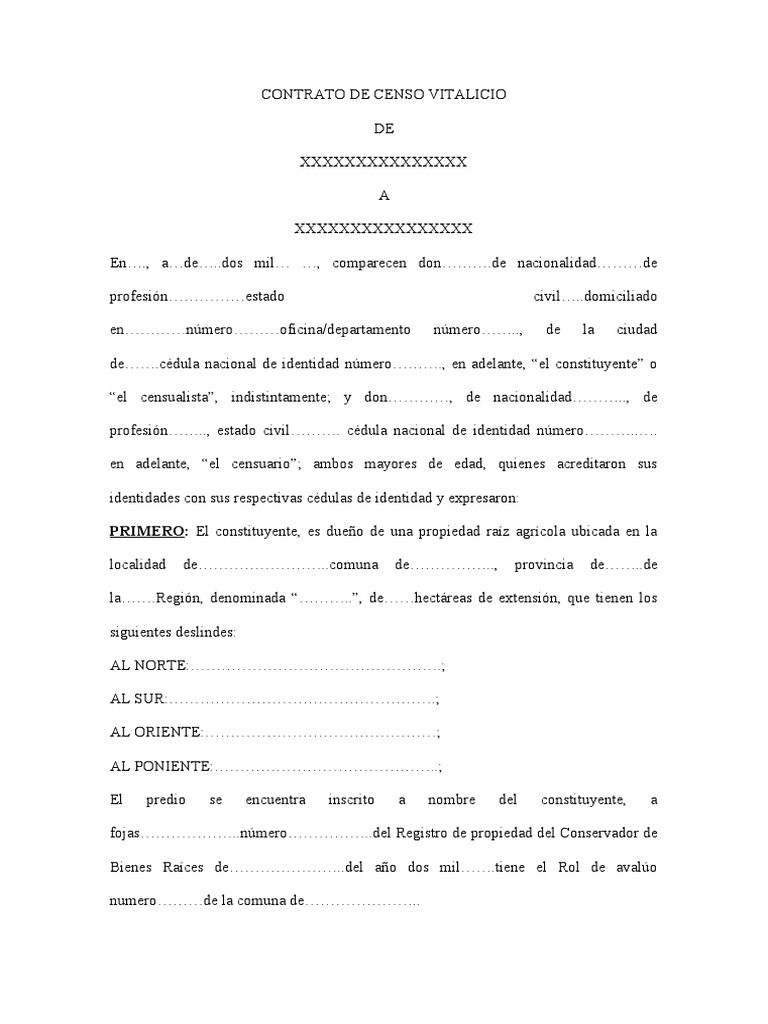 Contrato de Censo Vitalicio | PDF | Justicia | Crimen y violencia