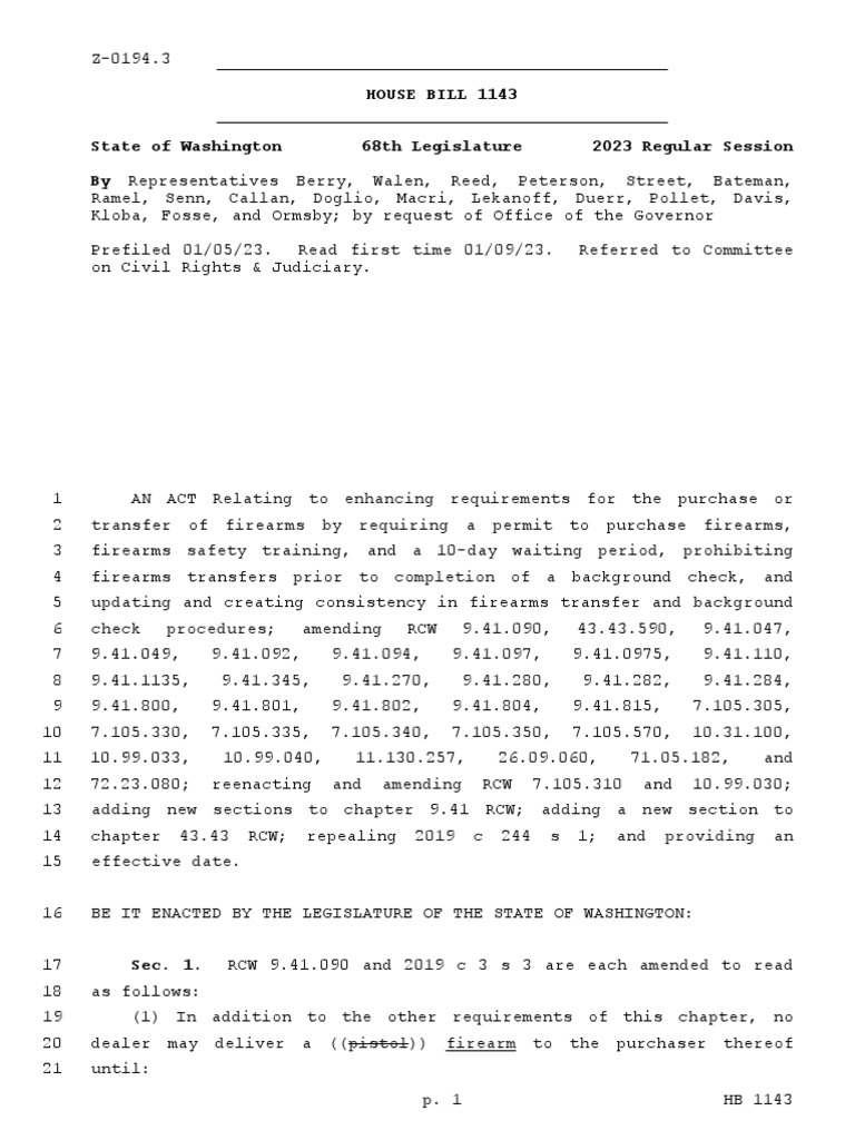 Washington house bill 1143 pdf national instant criminal background