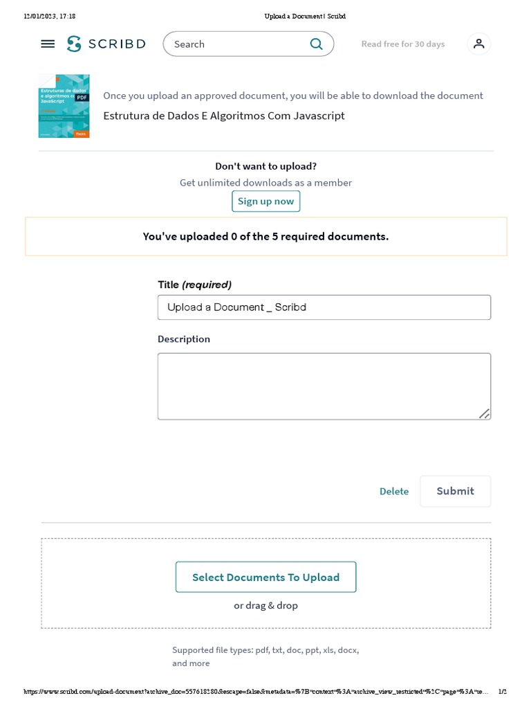 Upload A Document - Scribd2 | PDF | Scribd | Internet