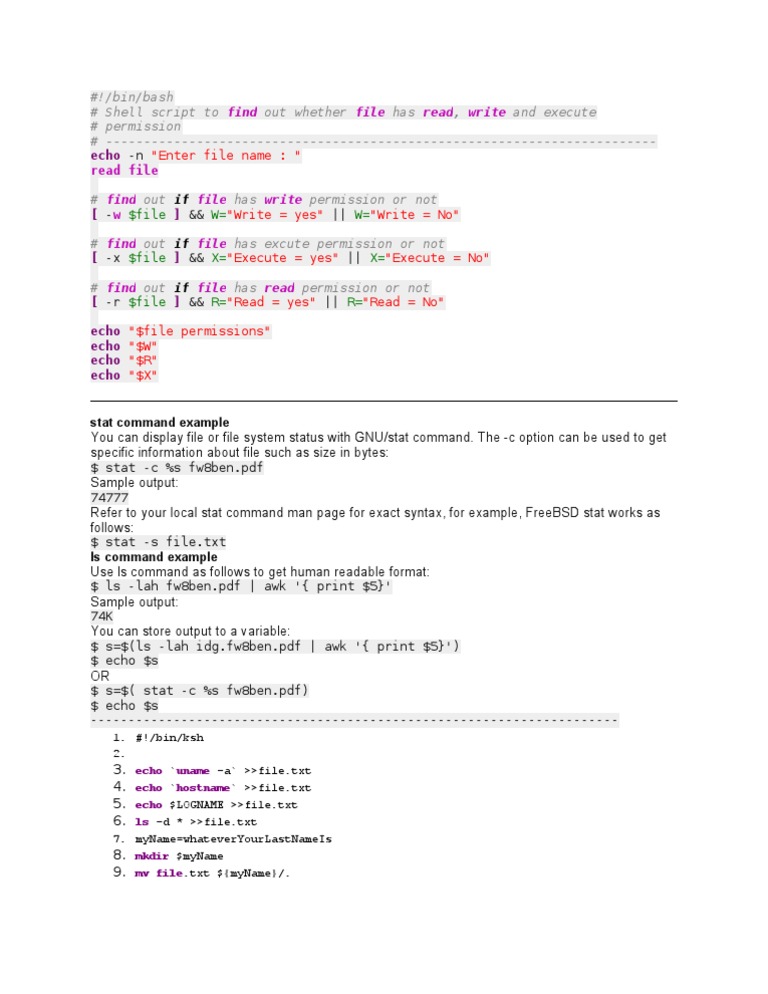 Check File Permissions with Bash Script | PDF | Foreign Language ...