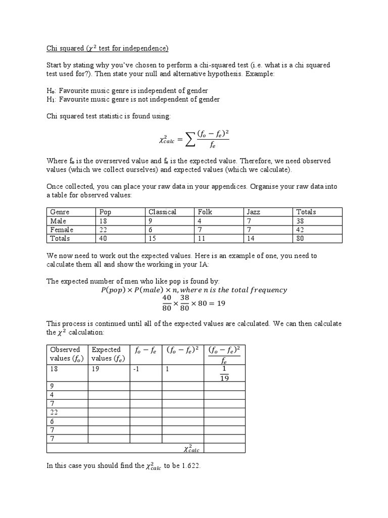 Chi Squared PDF Chi Squared Test Statistical Significance
