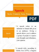 Speech Style Act Context