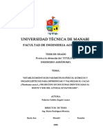 ESTABLECIMIENTOS PARAMETROS para Diferenciar y Valorizar El Cacao