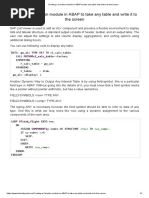 SAP ABAP Creating A Function Module in ABAP To Take Any Table and Write It To The Screen