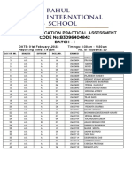 Physical Education Practical Assessment Schedule