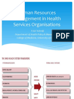 Human Resources Management in Health Services or