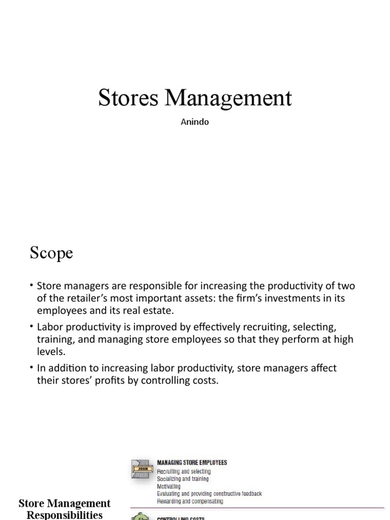 Retailing Module 4 - Stores Management | PDF | Retail | Inventory