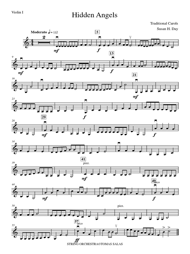 Hidden Angels - Violin I | PDF | Classical Music | String Instruments