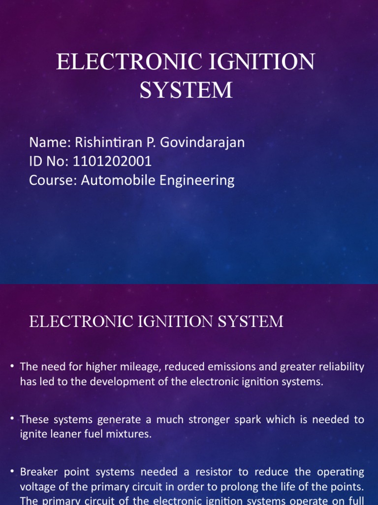 Types and Advantages of Electronic Ignition | PDF | Ignition System ...