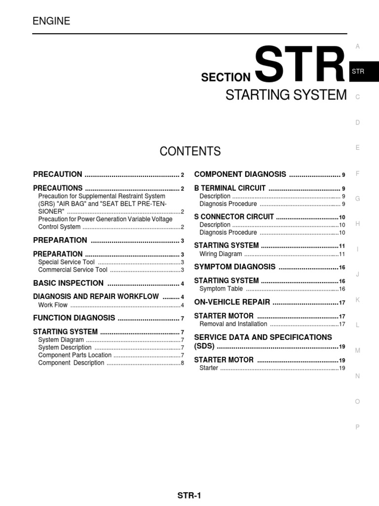 Starting System Section PDF Airbag Electrical Connector