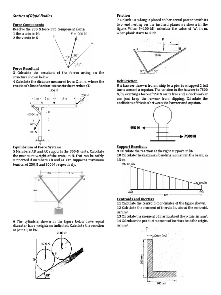 Statics of Rigid Bodies IC | PDF