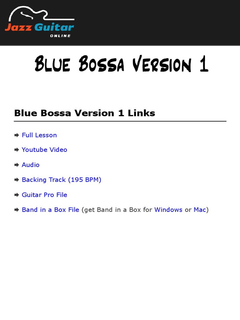 Blue Bossa PDF
