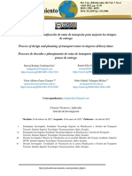 Proceso de Diseño y Planificación de Rutas de Transporte para Mejorar Los Tiempos de Entrega