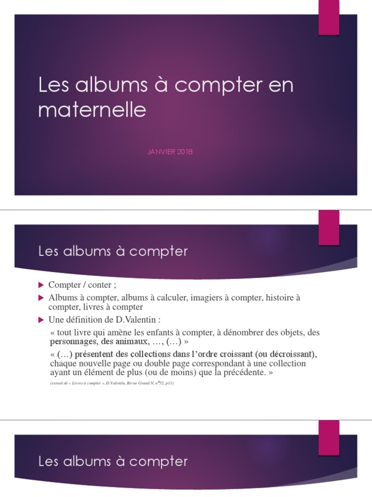 Les Albums A Compter en Maternelle | PDF | Mathématiques | Apprentissage
