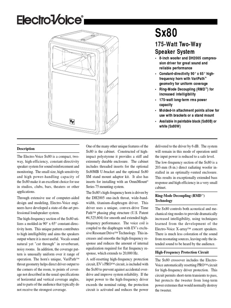 SX80 | PDF | Loudspeaker | Sound Technology