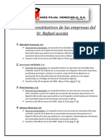 Documentos constitutivos empresas Rafael Acosta