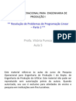 PO I - Aula 5 - Resolução de Problemas de Programação Linear - Parte 2 - Simplex