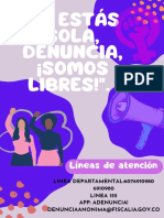 Volante Sobre Las Lineas de Atencion en Caso de Violencia A La Mujer, Departamento de Santander, Colombia