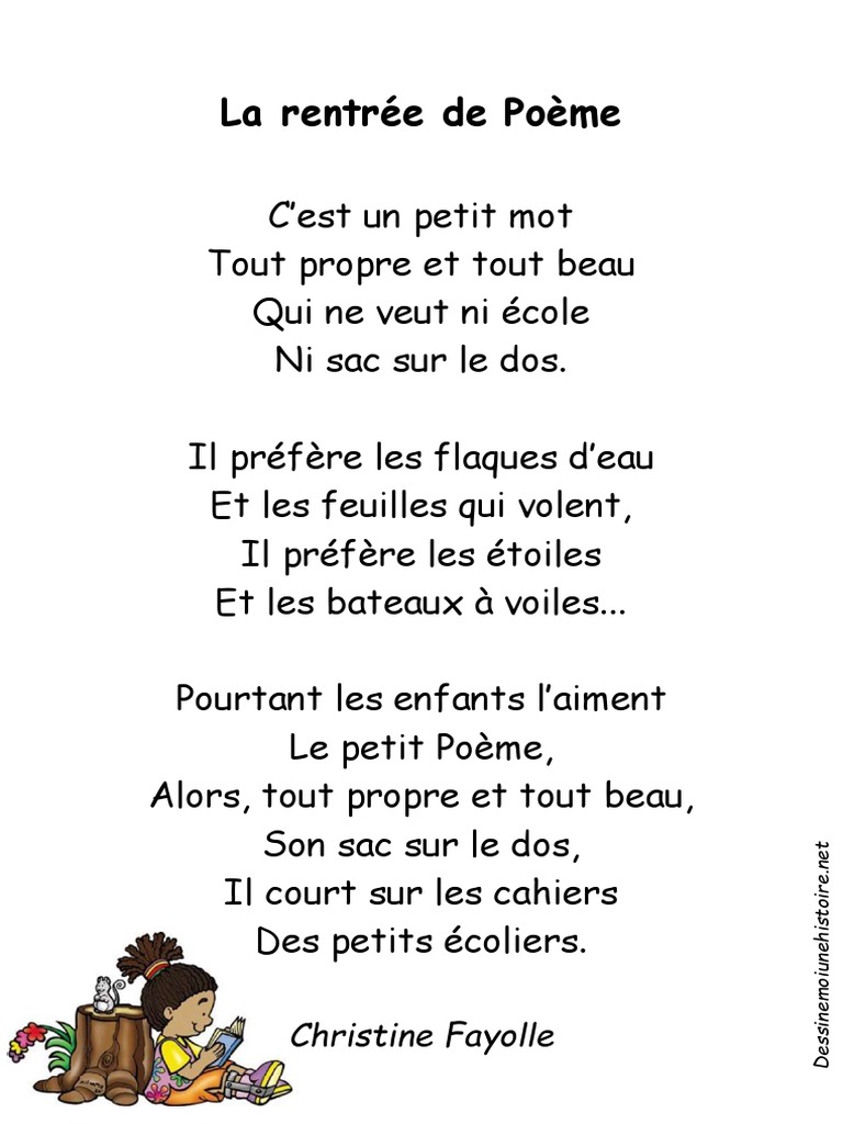 La Rentrée De Poème Christine Fayolle