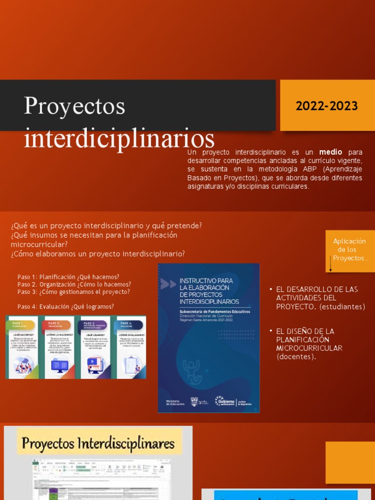 Proyectos Interdisciplinarios - Planificación | PDF | Evaluación | Plan ...