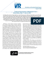 Morbidity and Mortality Weekly Report on Epidemiologic and Clinical Characteristics of U.S. Monkeypox Cases