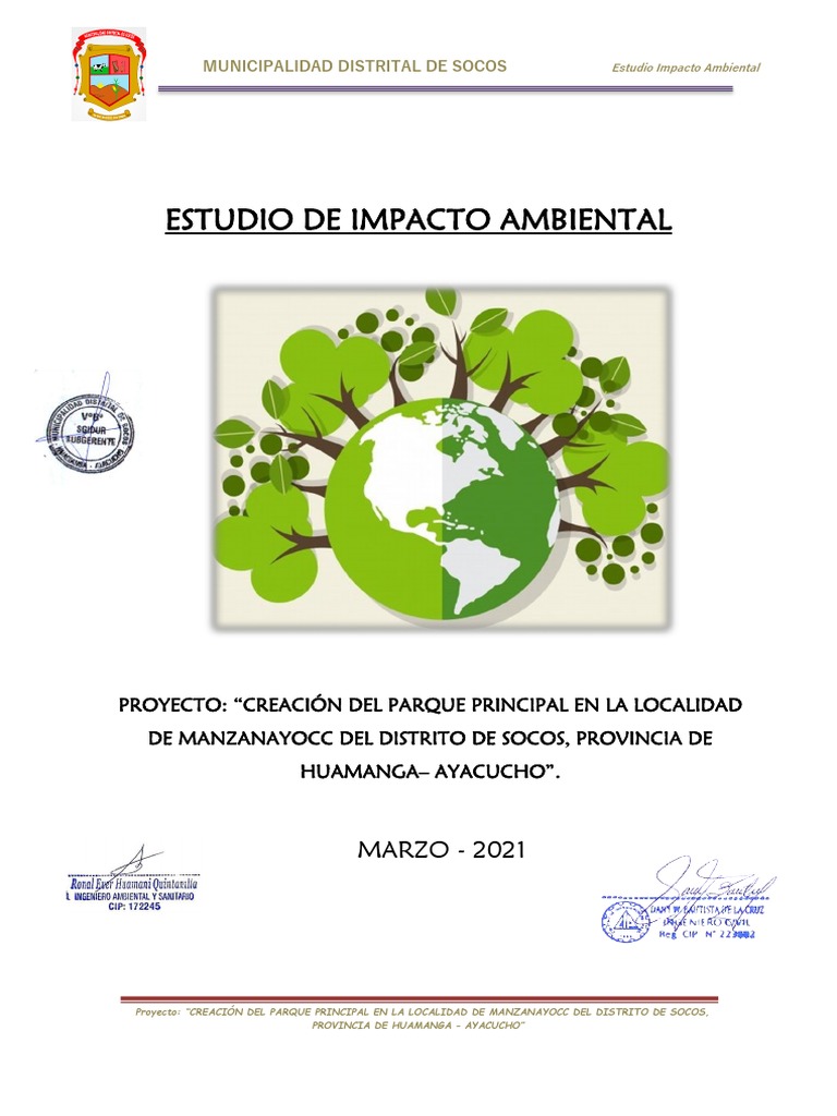 Estudio de Impacto Ambiental en Manzanayocc | PDF | Evaluación de ...