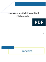 2 Variables and Mathematical Statements