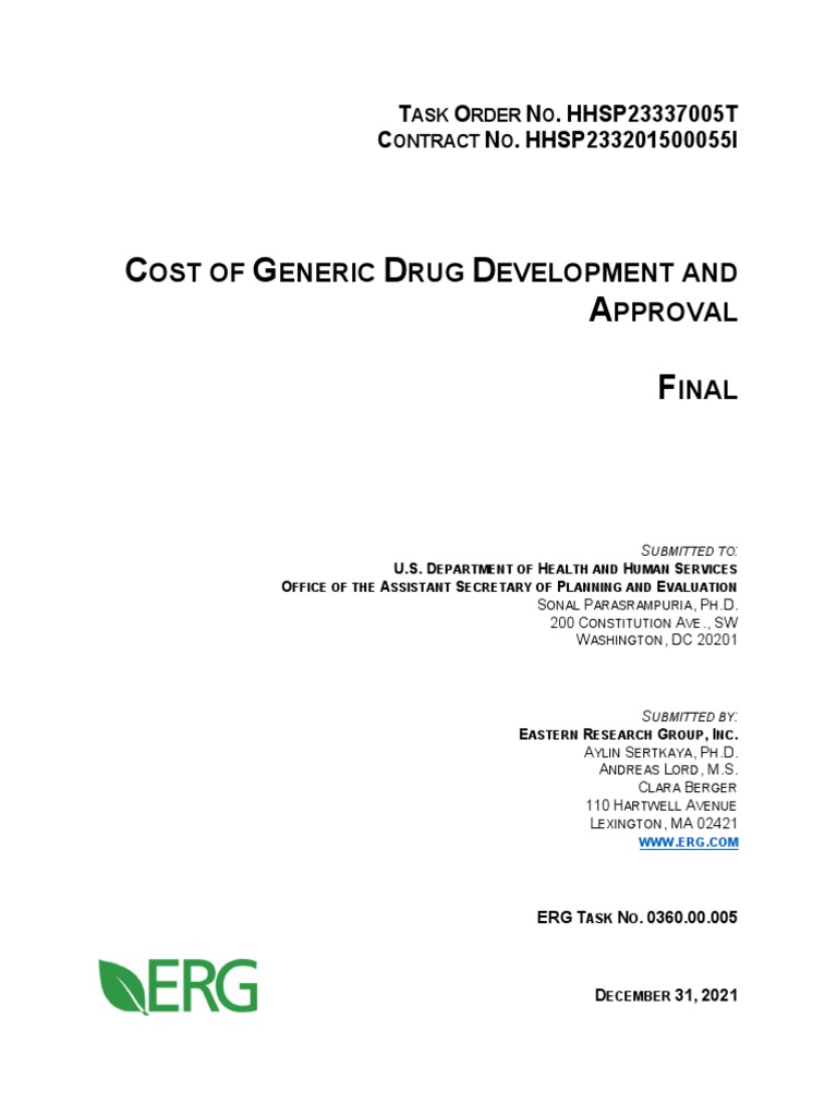 Cost of Generic Drugs Erg | PDF | Generic Drug | Food And Drug ...