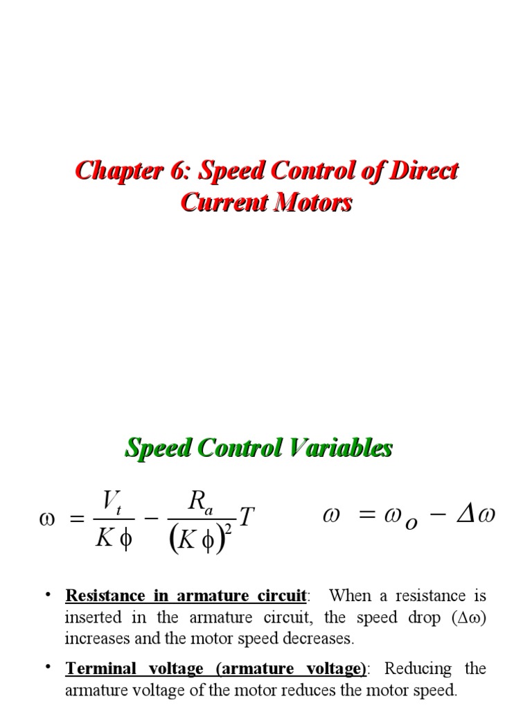 Speed Control of DC Motors | PDF | Electric Motor | Physical Quantities