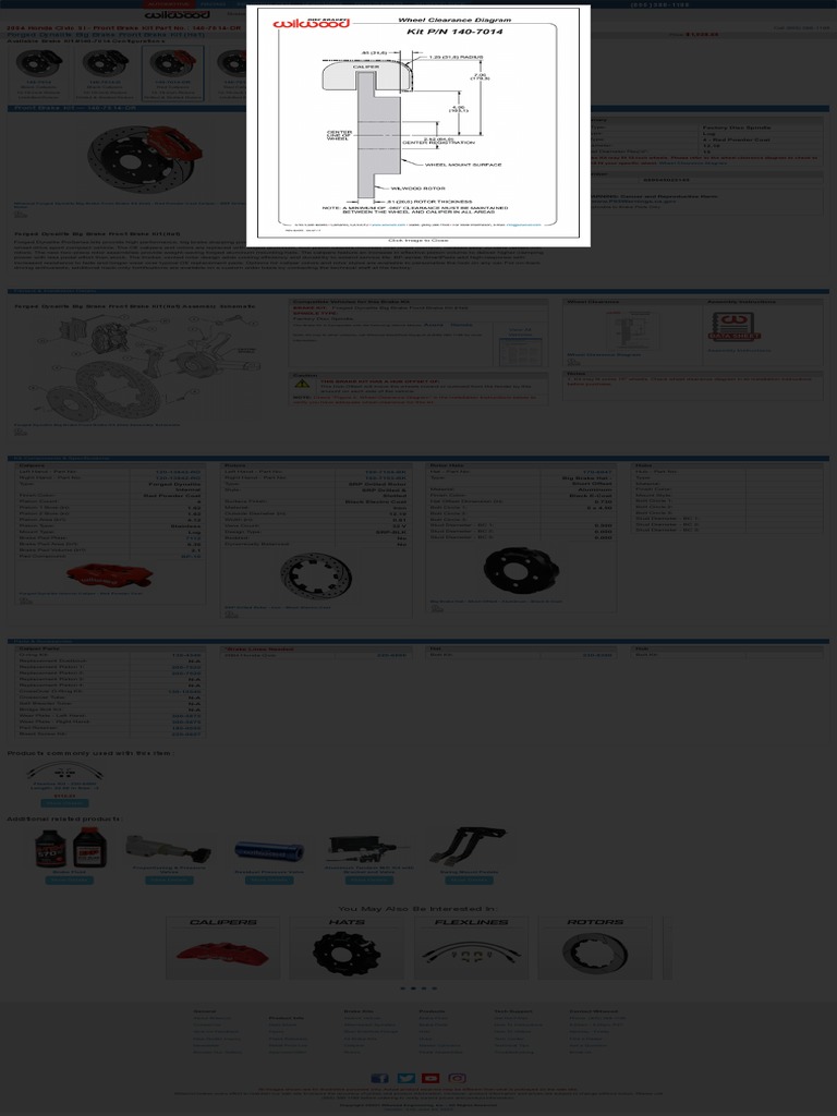 Wilwood Disc Brakes - Front Brake Kit Description | PDF | Brake ...