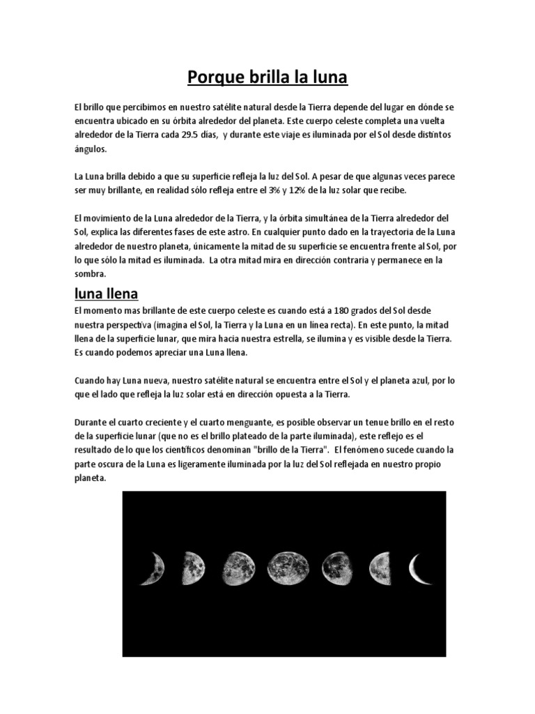 Porque Brilla La Luna PDF Luna Alimentos