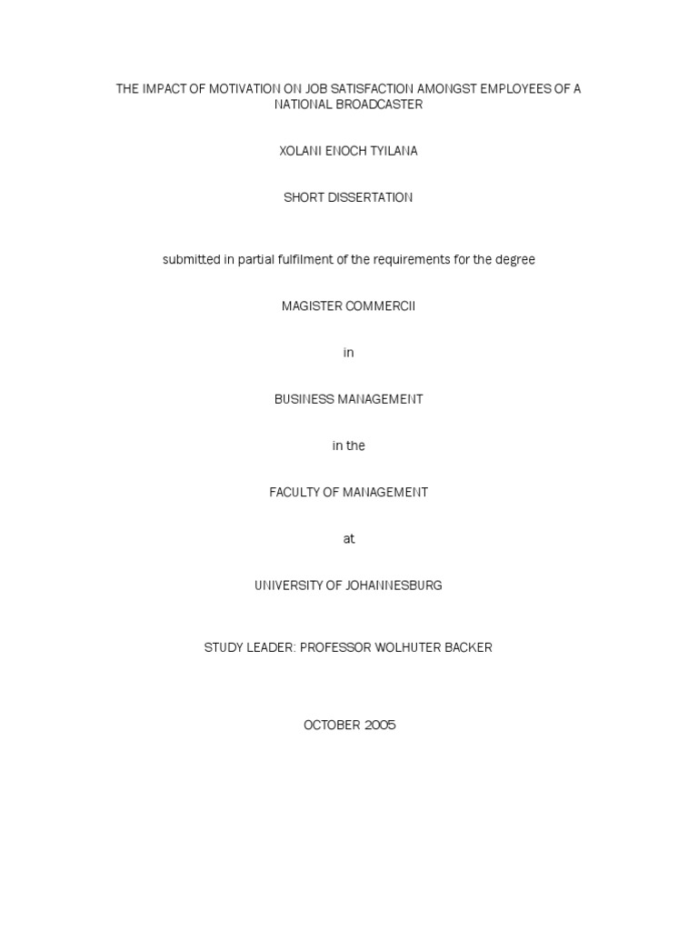 The Impact of Motivation On Job Satisfaction | PDF | Reinforcement ...