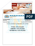 Narayana 14-06-2022 Outgoing SR Jee Main Model GTM 9 QP Final