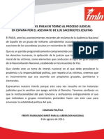 Comunicado Del FMLN Sobre Proceso Judicial Caso Jesuitas