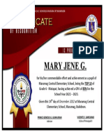 Certificate of Recognition Honors Red