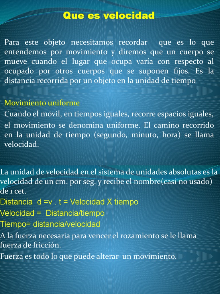 Que Es Velocidad PDF