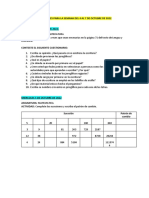 Actividades para La Semana Del 4 Al 7 de Octubre de 2022