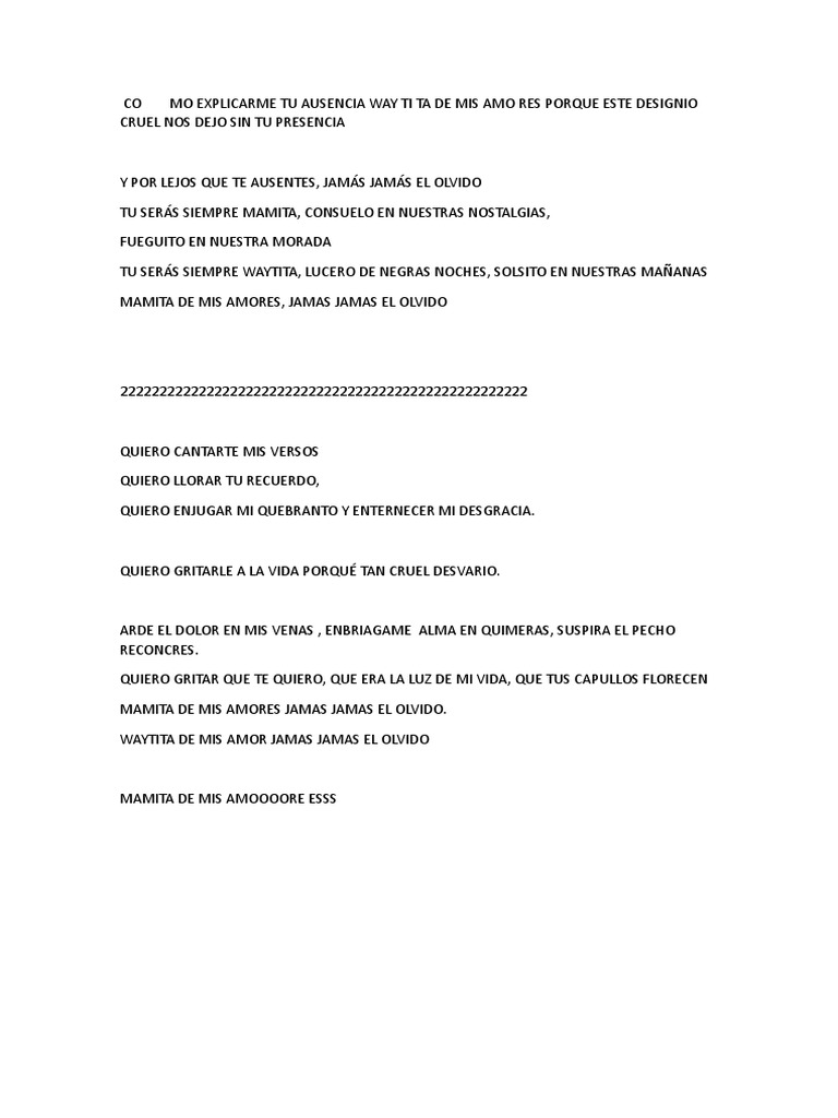 Waytita Letra | PDF