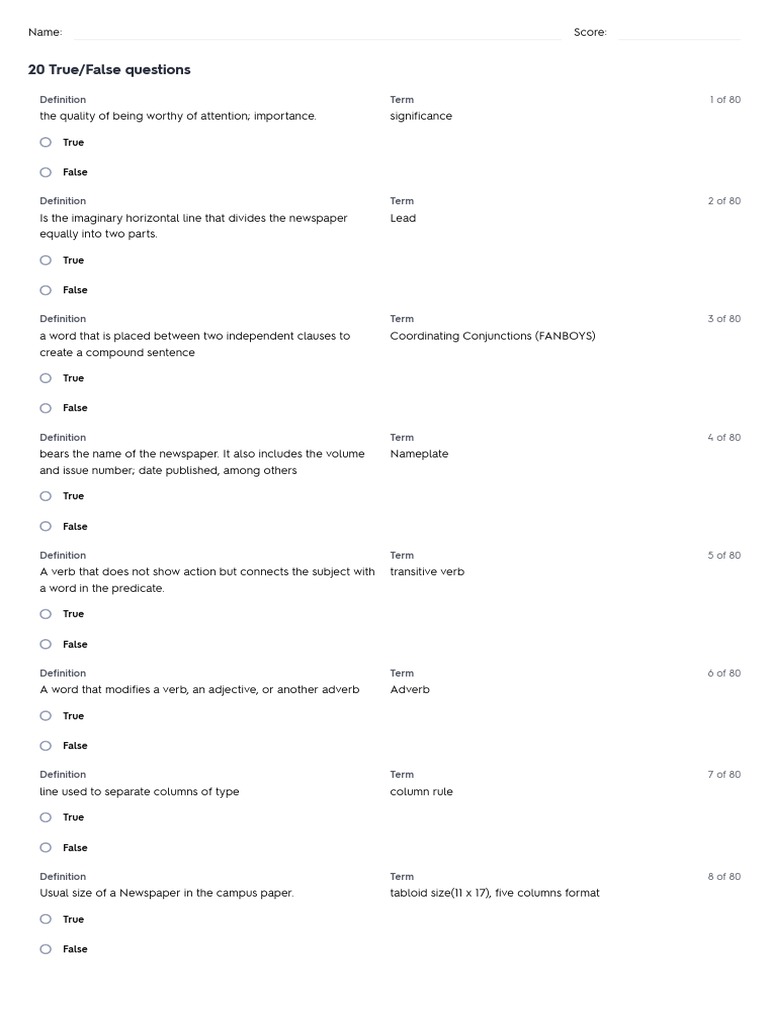 MIDTERM Test Campus Journalism Quizlet Download Free PDF Verb