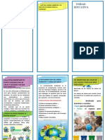 Triptico Cuidado Del Medio Ambiente Habitando Un Punto Ecologico en El Aula de Clase