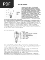 Tipos de Lâmpadas
