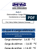 F3 Aula 1 Carga Elétrica Condutores e Isolantes