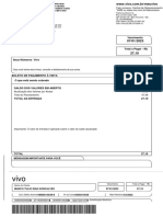 Fatura Vivo detalha pagamento a vista