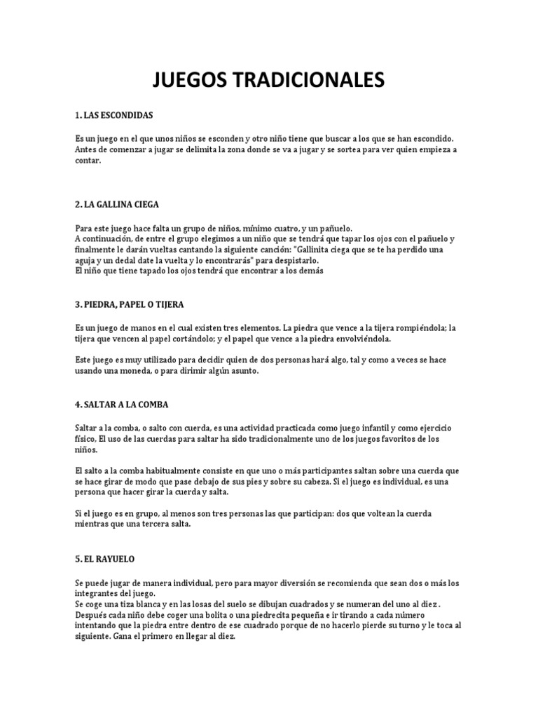Juegos Tradicionales para Niños | PDF | Cometa