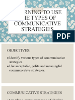 Learning To Use The Types of Communicative Strategies