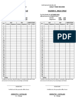 Civil Service Daily Time Record Form