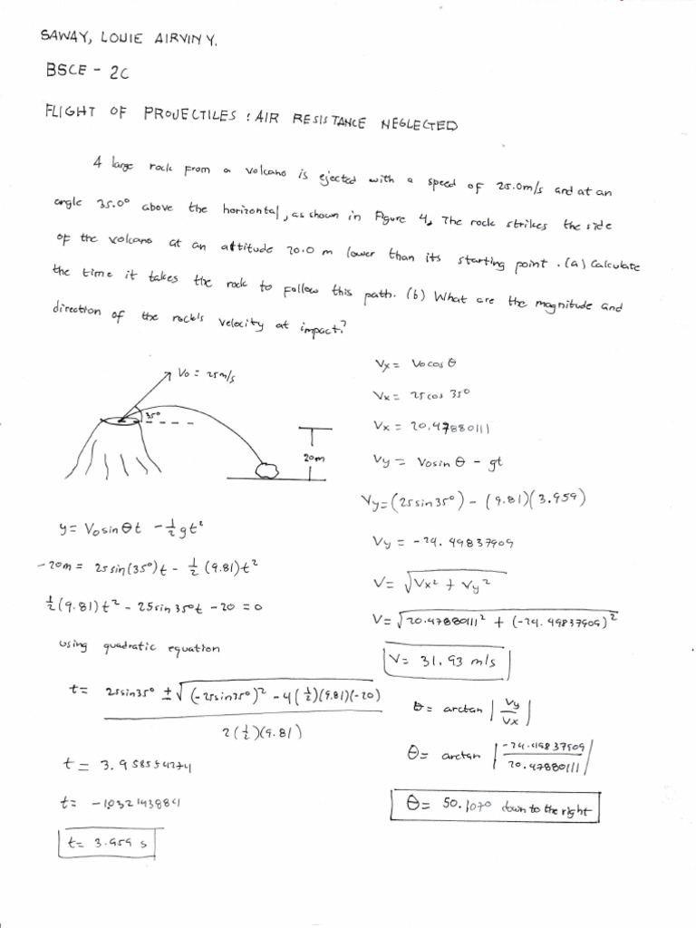 SAWAY - Flight of Projectiles - Air Resistance Neglected | PDF