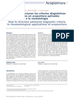 Acupuntura: Cómo Se Estructuran Los Criterios Diagnósticos Avanzados en Acupuntura Aplicados A La Reumatología